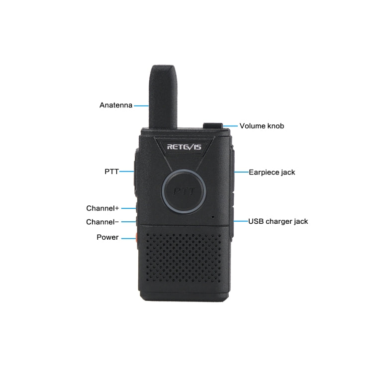 1 Pair RETEVIS RT18 16CHS FRS Dual PTT Handheld Walkie Talkie, US Plug(Black) - Handheld Walkie Talkie by RETEVIS | Online Shopping South Africa | PMC Jewellery | Buy Now Pay Later Mobicred