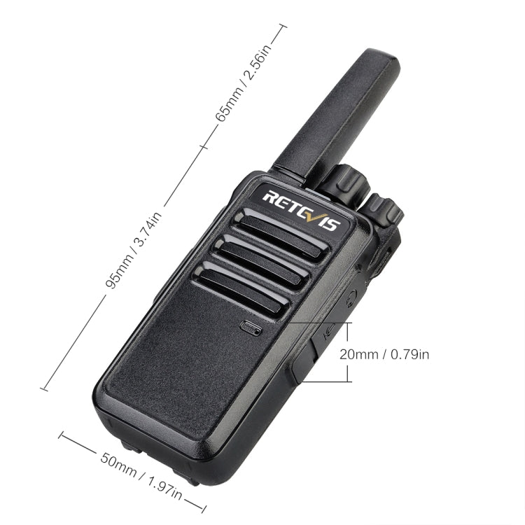 1 Pair RETEVIS RT668 0.5W PMR446 16CHS Two Way Radio Handheld Walkie Talkie, EU Plug(Black) - Handheld Walkie Talkie by RETEVIS | Online Shopping South Africa | PMC Jewellery | Buy Now Pay Later Mobicred