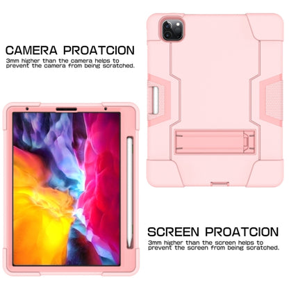 Contrast Color Robot Shockproof Silicone + PC Protective Case with Holder & Pen Slot For iPad Pro 12.9 (2018) / (2020)(Rose Gold) - iPad Pro 12.9 (2018) Cases by PMC Jewellery | Online Shopping South Africa | PMC Jewellery