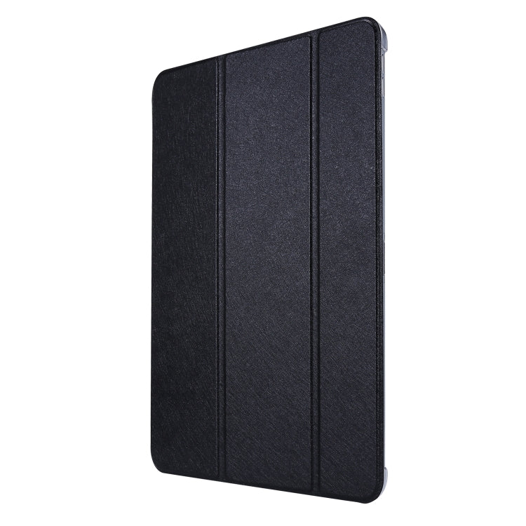 For iPad Air 13 2024 / iPad Pro 12.9 2022 / 2021 Silk Texture Three-fold Horizontal Flip Leather Tablet Case with Holder & Pen Slot(Black) - iPad Pro 12.9 (2022/2021) Cases by PMC Jewellery | Online Shopping South Africa | PMC Jewellery | Buy Now Pay Later Mobicred