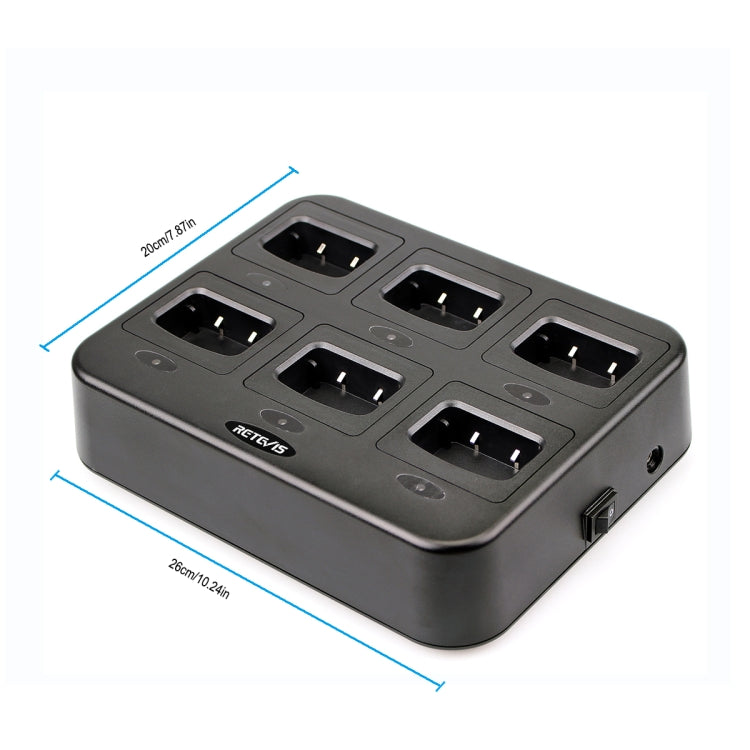 RETEVIS RTC777 Six-Way Walkie Talkie Charger for Retevis H777, EU Plug - free shipping - PMC Jewellery - Order now!