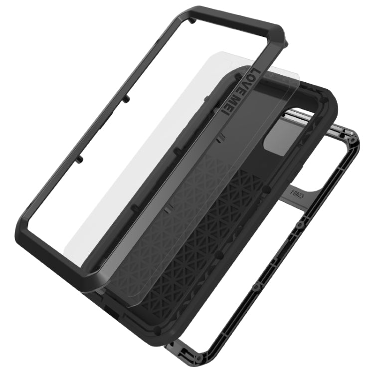 For iPhone 11 LOVE MEI Metal Shockproof Waterproof Dustproof Protective Case(Black) - iPhone 11 Cases by LOVE MEI | Online Shopping South Africa | PMC TechLife | Buy Now Pay Later Mobicred
