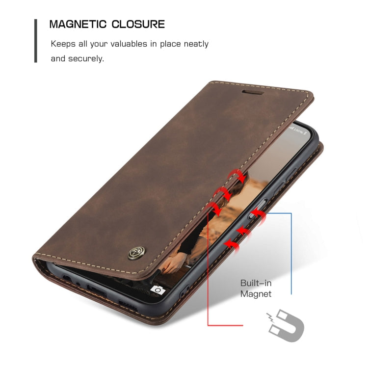 For Samsung Galaxy A22 5G CaseMe 013 Multifunctional Horizontal Flip Leather Case with Card Slot & Holder & Wallet(Coffee) - Galaxy Phone Cases by CaseMe | Online Shopping South Africa | PMC Jewellery | Buy Now Pay Later Mobicred