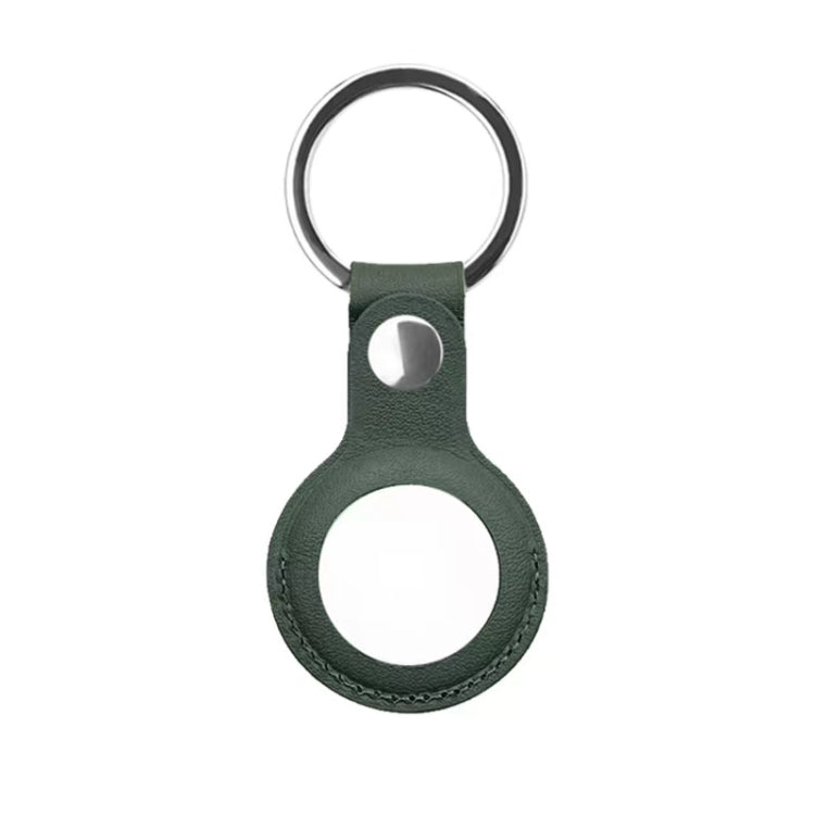 Mutural PU Leather Protective Case with Key Ring for AirTag(Dark Green) - Other by Mutural | Online Shopping South Africa | PMc TechLife | Buy Now Pay Later Mobicred