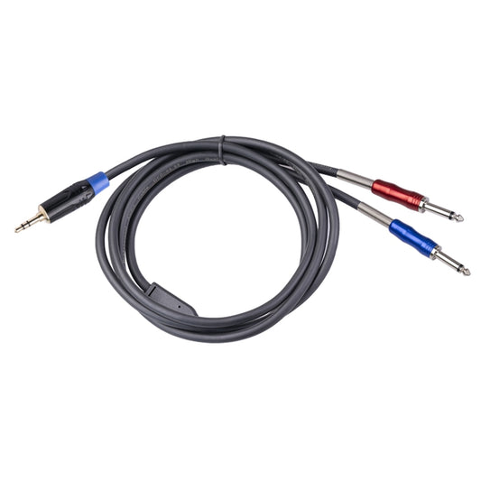 TC195BULS01-18 3.5mm Male to Dual 6.35mm Mono Male Audio Cable, Length:1.8m - Microphone Audio Cable & Connector by PMC Jewellery | Online Shopping South Africa | PMC Jewellery | Buy Now Pay Later Mobicred