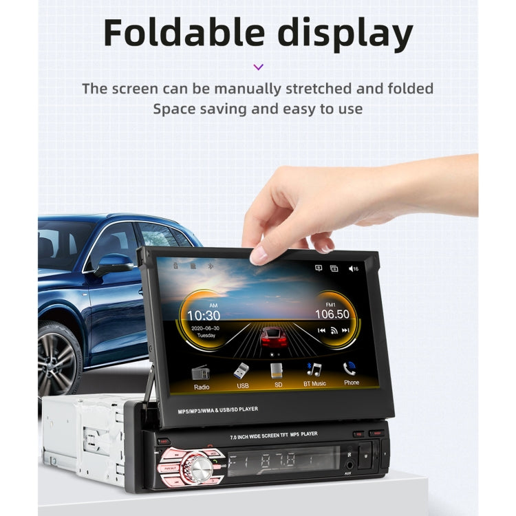 9601C HD 7 inch Manually Retractable Screen Car MP5 Player GPS Navigation Bluetooth Radio, Support Mirror Link & FM & TF Card & USB - Car MP3 & MP4 & MP5 by PMC Jewellery | Online Shopping South Africa | PMC Jewellery | Buy Now Pay Later Mobicred