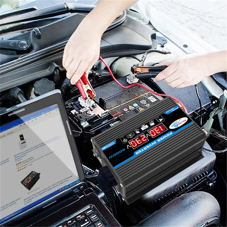 Tang II Generation 12V to 110V 4000W Modified Square Wave Car Power Inverter(Black) - free shipping - PMC TechLife - Order now!
