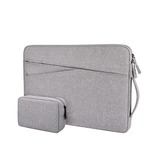 ND01DS Polyester Notebook Laptop Liner Bag with Small Bag, Size:14.1-15.4 inch(Hemp Grey) - 15 inch by PMC Jewellery | Online Shopping South Africa | PMC Jewellery | Buy Now Pay Later Mobicred