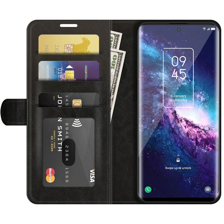 For TCL 20 Pro 5G R64 Texture Single Horizontal Flip Protective Case with Holder & Card Slots & Wallet& Photo Frame(Black) - More Brand by PMC Jewellery | Online Shopping South Africa | PMC Jewellery