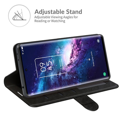 For TCL 20 Pro 5G R64 Texture Single Horizontal Flip Protective Case with Holder & Card Slots & Wallet& Photo Frame(Black) - More Brand by PMC Jewellery | Online Shopping South Africa | PMC Jewellery