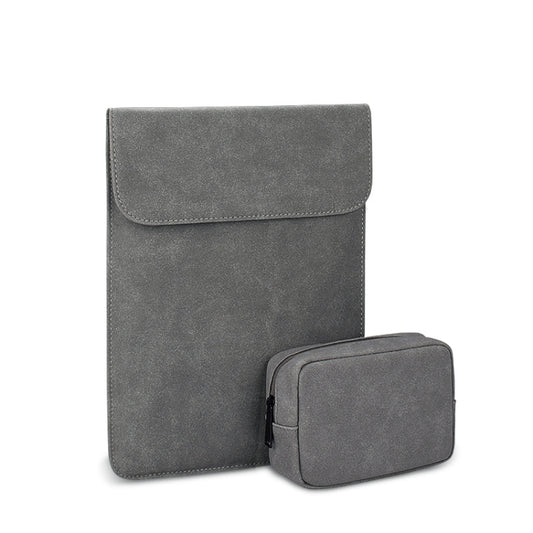 PU02 Ultra-thin Notebook Liner Bag with Small Bag, Size:14.1-15.4 inch(Dark Grey) - 15 inch by PMC Jewellery | Online Shopping South Africa | PMC Jewellery | Buy Now Pay Later Mobicred