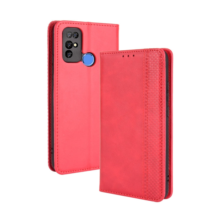 For Doogee X96 Pro Magnetic Buckle Retro Crazy Horse Texture Horizontal Flip Leather Case with Holder & Card Slots & Photo Frame(Red) - More Brand by PMC Jewellery | Online Shopping South Africa | PMC Jewellery | Buy Now Pay Later Mobicred