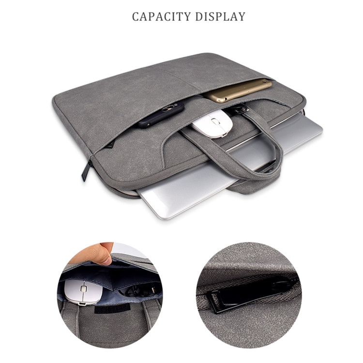 ST06SDJ Frosted PU Business Laptop Bag with Detachable Shoulder Strap, Size:14.1-15.4 inch(Dark Gray) - 15 inch by PMC Jewellery | Online Shopping South Africa | PMC Jewellery | Buy Now Pay Later Mobicred