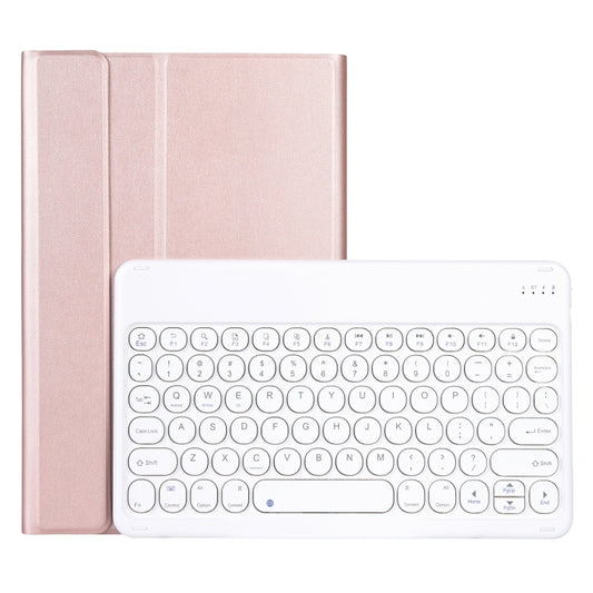 For Lenovo Pad Pro 11.5 inch 2021 TB-J716F / Tab P11 Pro 11.5 inch TB-J706F YAM13 Lambskin Texture Detachable Round Keycap Bluetooth Keyboard Leather Tablet Case with Holder(Rose Gold) - Lenovo Keyboard by PMC Jewellery | Online Shopping South Africa | PMC Jewellery