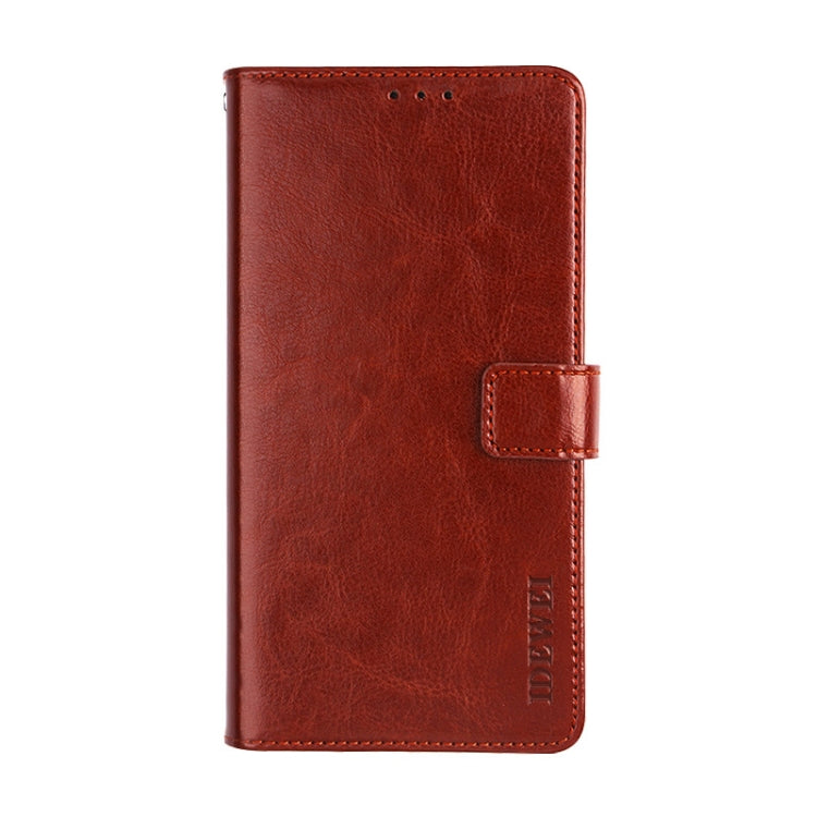 For Alcatel 1 2021 idewei Crazy Horse Texture Horizontal Flip Leather Case with Holder & Card Slots & Wallet(Brown) - More Brand by idewei | Online Shopping South Africa | PMC Jewellery | Buy Now Pay Later Mobicred