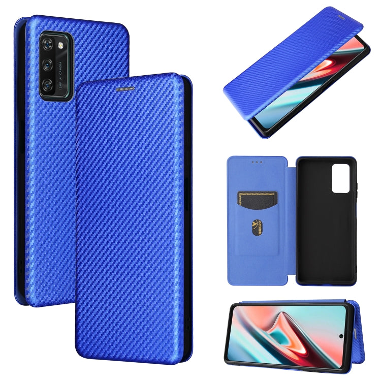 For Blackview A100 Carbon Fiber Texture Horizontal Flip TPU + PC + PU Leather Case with Card Slot(Blue) - More Brand by PMC Jewellery | Online Shopping South Africa | PMC Jewellery | Buy Now Pay Later Mobicred