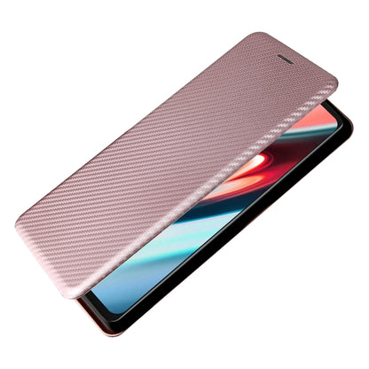 For Blackview A100 Carbon Fiber Texture Horizontal Flip TPU + PC + PU Leather Case with Card Slot(Pink) - More Brand by PMC Jewellery | Online Shopping South Africa | PMC Jewellery