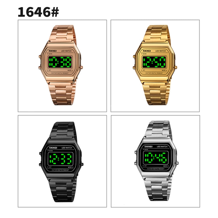 SKMEI 1646 LED Digital Display Luminous Electronic Watch(Rose Gold) - free shipping - PMC TechLife - Order now!