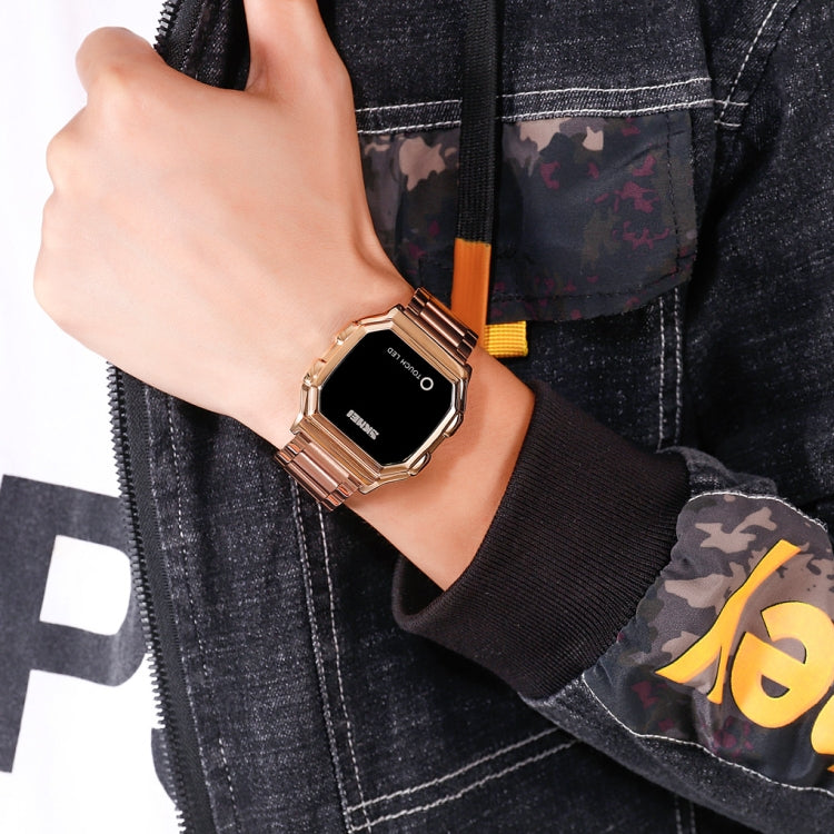 SKMEI 1650 Steel Strap Version LED Digital Display Electronic Watch with Touch Luminous Button(Gold) - free shipping - PMC TechLife - Order now!