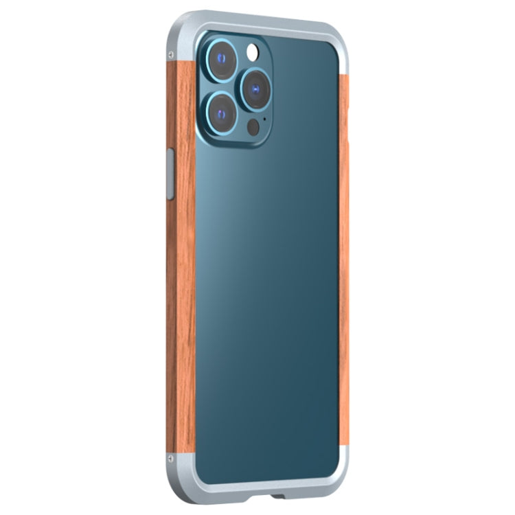 For iPhone 13 Pro Max R-JUST Shockproof Iron + Wood Bumper Protective Case - free shipping - PMC TechLife - Order now!