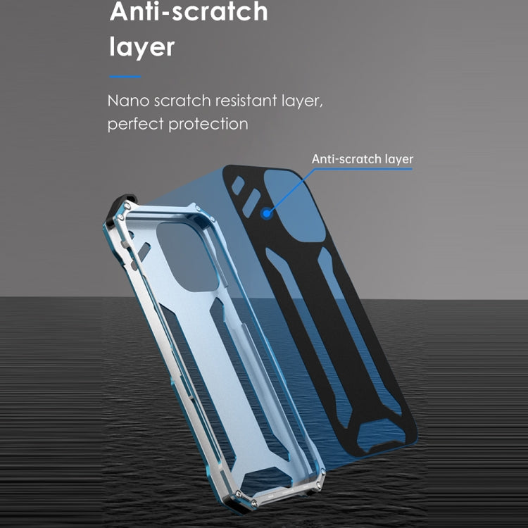 For iPhone 13 Pro R-JUST Shockproof Armor Metal Protective Case (Blue) - iPhone 13 Pro Cases by R-JUST | Online Shopping South Africa | PMC TechLife | Buy Now Pay Later Mobicred