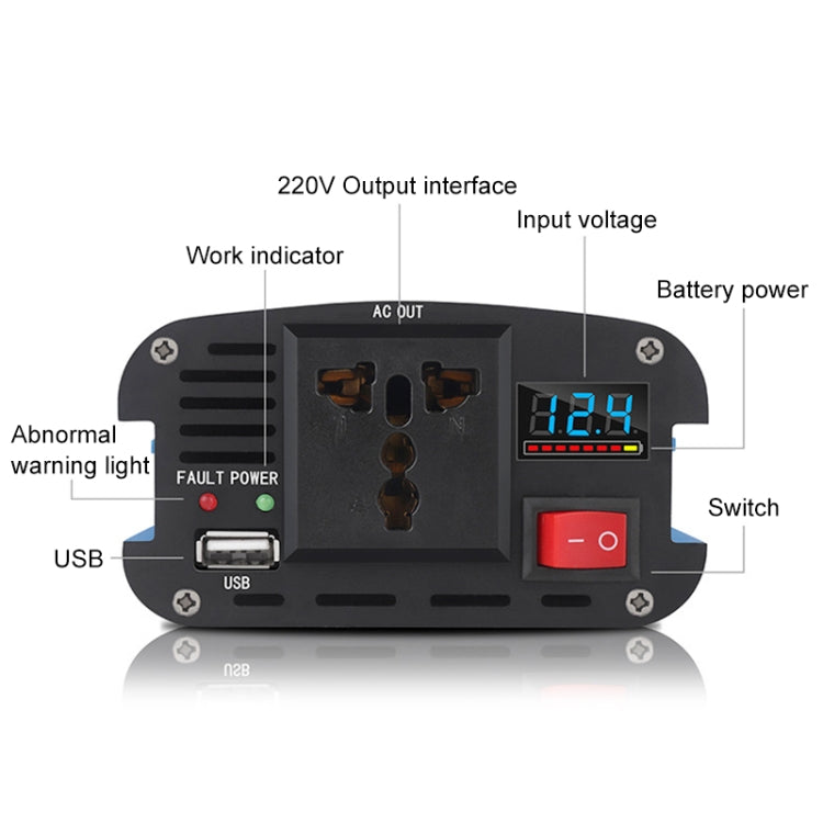 Carmaer 1200W Car Smart Multi-function Digital Display Inverter Household Power Converter, Specification:36V to 220V - Modified Square Wave by PMC Jewellery | Online Shopping South Africa | PMC Jewellery | Buy Now Pay Later Mobicred