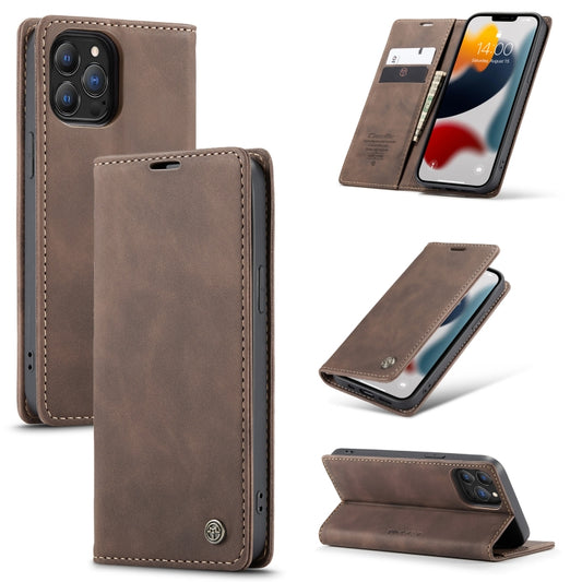 For iPhone 13 Pro Max CaseMe-013 Multifunctional Retro Frosted Horizontal Flip Leather Case with Card Slot & Holder & Wallet (Coffee) - iPhone 13 Pro Max Cases by CaseMe | Online Shopping South Africa | PMC Jewellery | Buy Now Pay Later Mobicred