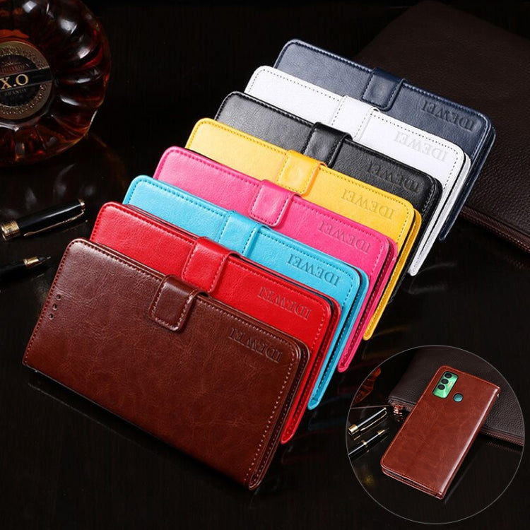 idewei Crazy Horse Texture Horizontal Flip Leather Case with Holder & Card Slots & Wallet For Tecno Spark 7P(Blue) - Tecno Cases by idewei | Online Shopping South Africa | PMC TechLife | Buy Now Pay Later Mobicred
