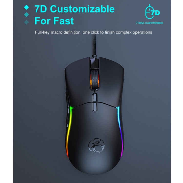 iMICE T60 7-key Custom Colorful Luminous Wired Honeycomb Gaming Mouse, Cable Length: 1.8m(Black) - Wired Mice by iMICE | Online Shopping South Africa | PMC Jewellery | Buy Now Pay Later Mobicred