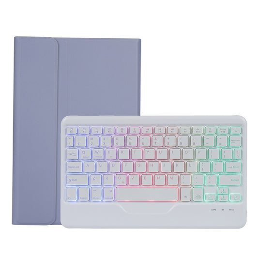 A0N5BS Ultra-thin Tri-color Backlight Detachable Lambskin Texture TPU Bluetooth Keyboard Leather Tablet Case with Holder For Xiaomi Pad 5 / 5 Pro(Purple) - Others Keyboard by PMC Jewellery | Online Shopping South Africa | PMC Jewellery