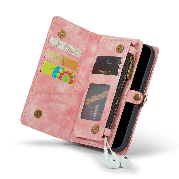 For iPhone 13 Pro CaseMe-008 Detachable Multifunctional Horizontal Flip Leather Case(Pink) - free shipping - PMC Jewellery - Order now!