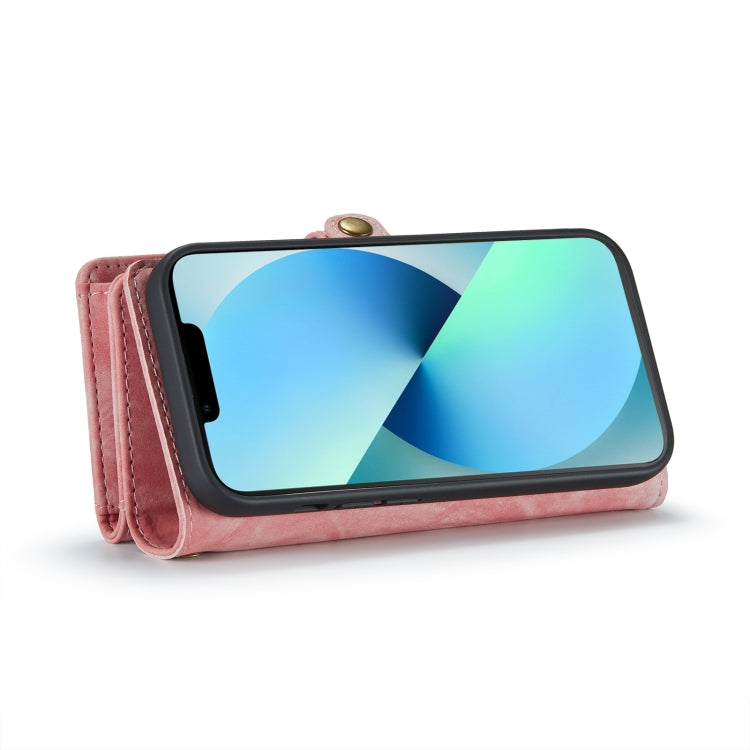 For iPhone 13 mini CaseMe-008 Detachable Multifunctional Horizontal Flip Leather Case(Pink) - iPhone 13 mini Cases by CaseMe | Online Shopping South Africa | PMC Jewellery | Buy Now Pay Later Mobicred