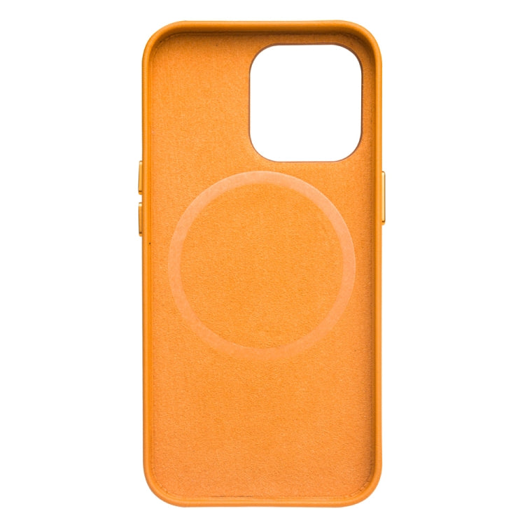 For iPhone 13 Pro QIALINO Nappa Cowhide MagSafe Magnetic Protective Case (Orange) - iPhone 13 Pro Cases by QIALINO | Online Shopping South Africa | PMC Jewellery | Buy Now Pay Later Mobicred