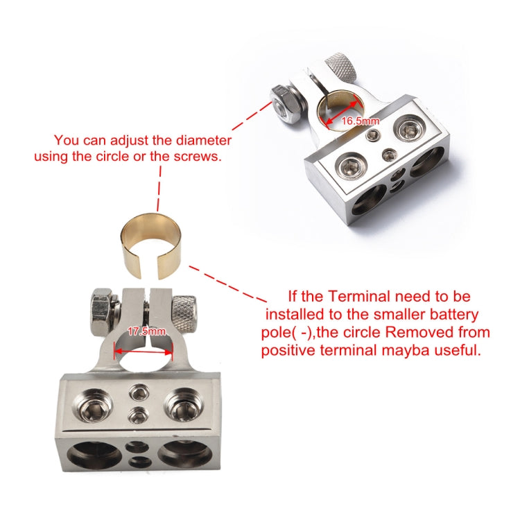 A0111 Car Dual 1/0 & 8 Gauge Positive or Negative Battery Terminal - Booster Cable & Clip by PMC Jewellery | Online Shopping South Africa | PMC Jewellery | Buy Now Pay Later Mobicred