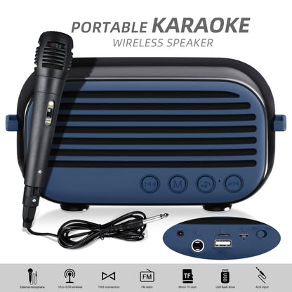 New Rixing NR-3000M Bluetooth 5.0 Portable Karaoke Wireless Bluetooth Speaker with Microphone & Shoulder Strap(Red) - Desktop Speaker by NewRixing | Online Shopping South Africa | PMC Jewellery | Buy Now Pay Later Mobicred