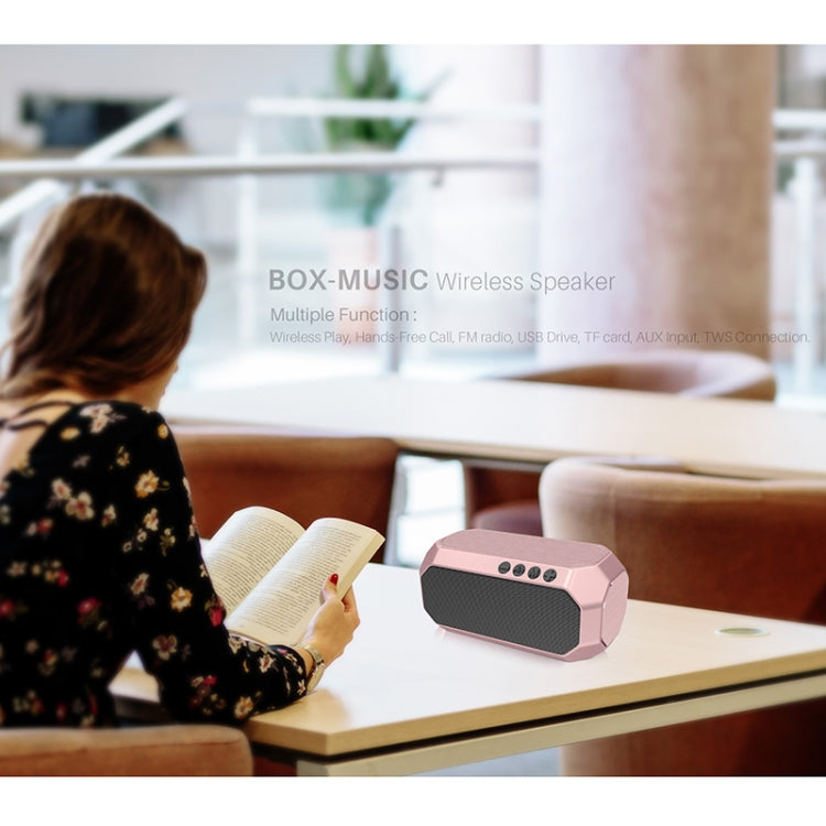 NewRixing NR-4000 TWS Mesh Polygon Music Box Concept Bluetooth Speaker(Rose Gold) - Desktop Speaker by NewRixing | Online Shopping South Africa | PMC Jewellery | Buy Now Pay Later Mobicred