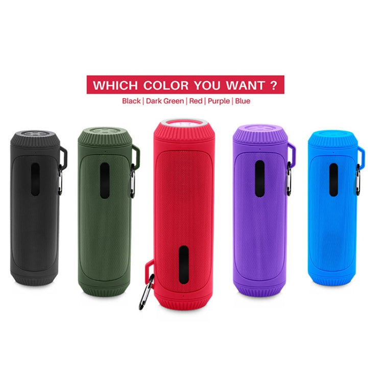 NewRixing NR-4016A TWS Outdoor Splashproof Bluetooth Speaker with Carabiner Handle & SOS Flashlight(Red) - free shipping - PMC Jewellery - Order now!