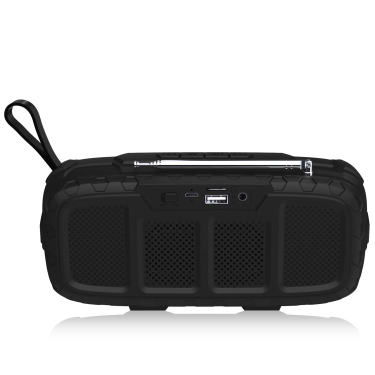 NewRixing NR-5018FM Outdoor Portable Bluetooth Speaker with Antenna, Support Hands-free Call / TF Card / FM / U Disk(Black+Red) - Desktop Speaker by NewRixing | Online Shopping South Africa | PMC Jewellery | Buy Now Pay Later Mobicred