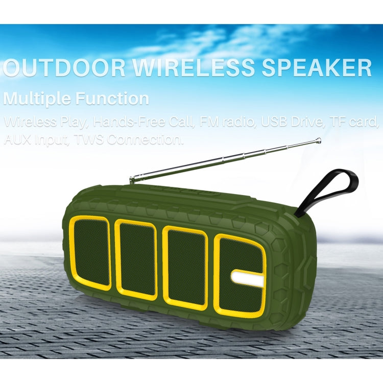 NewRixing NR-5018FM Outdoor Portable Bluetooth Speaker with Antenna, Support Hands-free Call / TF Card / FM / U Disk(Blue+Black) - Desktop Speaker by NewRixing | Online Shopping South Africa | PMC Jewellery | Buy Now Pay Later Mobicred