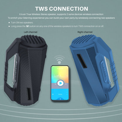 NewRixing NR-4025FM with Screen Outdoor Splash-proof Water Portable Bluetooth Speaker, Support Hands-free Call / TF Card / FM / U Disk(Grey) - Desktop Speaker by NewRixing | Online Shopping South Africa | PMC Jewellery | Buy Now Pay Later Mobicred