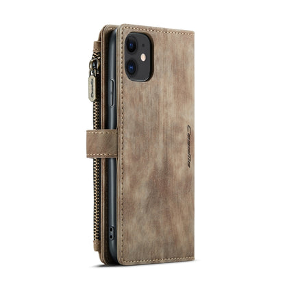 For iPhone 11 CaseMe-C30 PU + TPU Multifunctional Horizontal Flip Leather Case with Holder & Card Slot & Wallet & Zipper Pocket (Brown) - iPhone 11 Cases by CaseMe | Online Shopping South Africa | PMC Jewellery | Buy Now Pay Later Mobicred