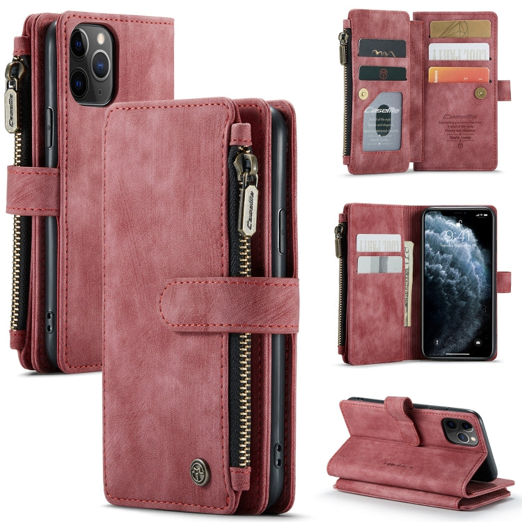 For iPhone 11 Pro CaseMe-C30 PU + TPU Multifunctional Horizontal Flip Leather Case with Holder & Card Slot & Wallet & Zipper Pocket (Red) - iPhone 11 Pro Cases by CaseMe | Online Shopping South Africa | PMC Jewellery | Buy Now Pay Later Mobicred