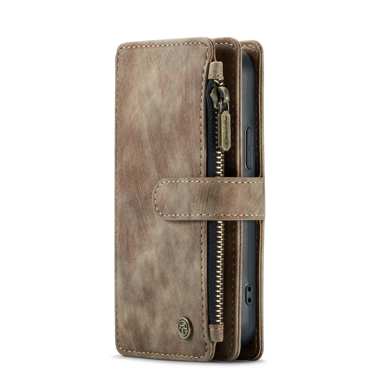 For iPhone 12 mini CaseMe-C30 PU + TPU Multifunctional Horizontal Flip Leather Case with Holder & Card Slot & Wallet & Zipper Pocket (Brown) - iPhone 12 mini Cases by CaseMe | Online Shopping South Africa | PMC Jewellery | Buy Now Pay Later Mobicred