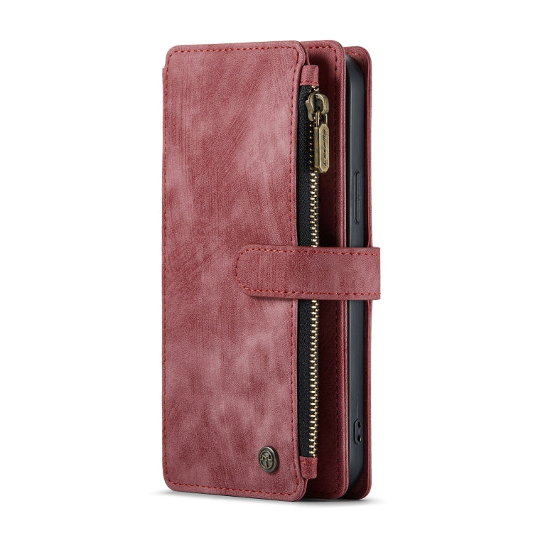 For iPhone 12 Pro Max CaseMe-C30 PU + TPU Multifunctional Horizontal Flip Leather Case with Holder & Card Slot & Wallet & Zipper Pocket(Red) - iPhone 12 Pro Max Cases by CaseMe | Online Shopping South Africa | PMC Jewellery | Buy Now Pay Later Mobicred