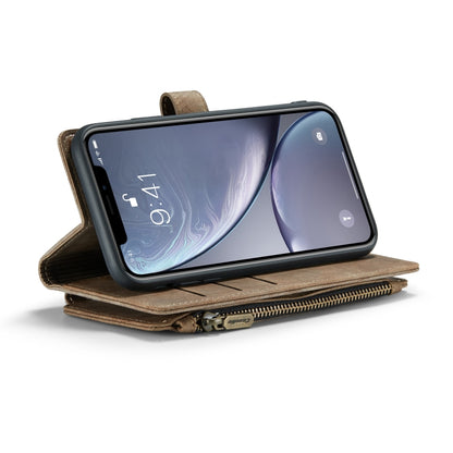 For iPhone XR CaseMe-C30 PU + TPU Multifunctional Horizontal Flip Leather Case with Holder & Card Slot & Wallet & Zipper Pocket(Brown) - More iPhone Cases by CaseMe | Online Shopping South Africa | PMC Jewellery | Buy Now Pay Later Mobicred