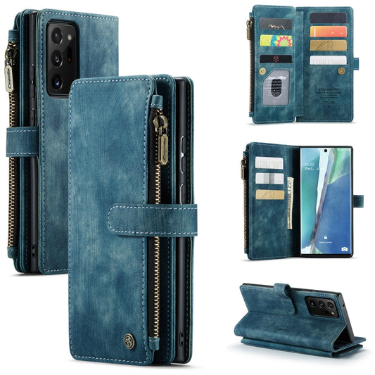 For Samsung Galaxy Note20 Ultra CaseMe-C30 PU + TPU Multifunctional Horizontal Flip Leather Case with Holder & Card Slot & Wallet & Zipper Pocket(Blue) - Galaxy Note20 Ultra Cases by CaseMe | Online Shopping South Africa | PMC Jewellery | Buy Now Pay Later Mobicred