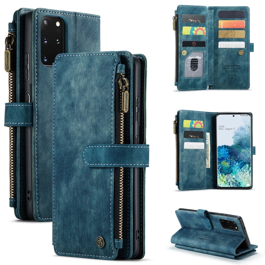 For Samsung Galaxy S20+ 5G CaseMe-C30 PU + TPU Multifunctional Horizontal Flip Leather Case with Holder & Card Slot & Wallet & Zipper Pocket(Blue) - Galaxy Phone Cases by CaseMe | Online Shopping South Africa | PMC Jewellery | Buy Now Pay Later Mobicred