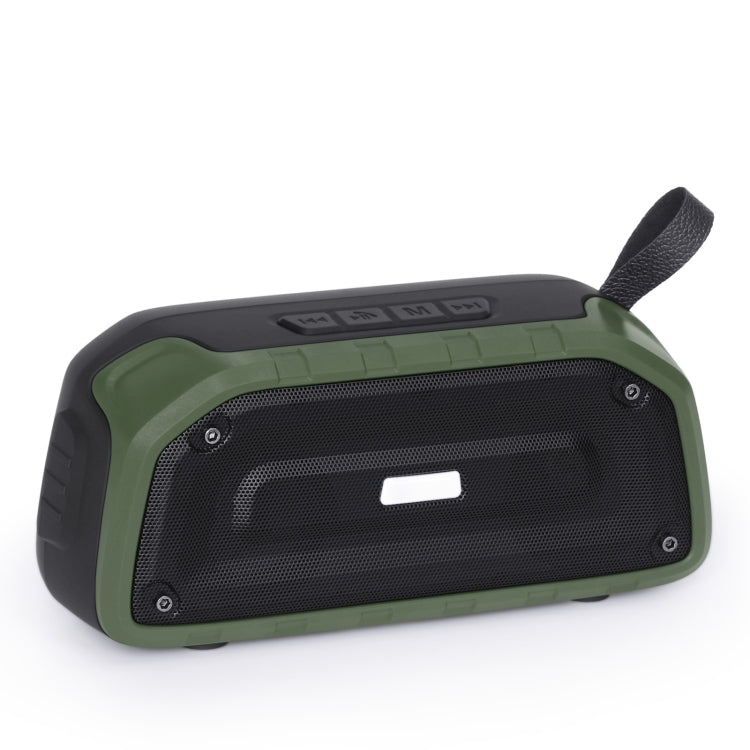 New Rixing NR-906 TWS Waterproof Bluetooth Speaker Support Hands-free Call / FM with Handle(Army Green) - Desktop Speaker by NewRixing | Online Shopping South Africa | PMC Jewellery | Buy Now Pay Later Mobicred