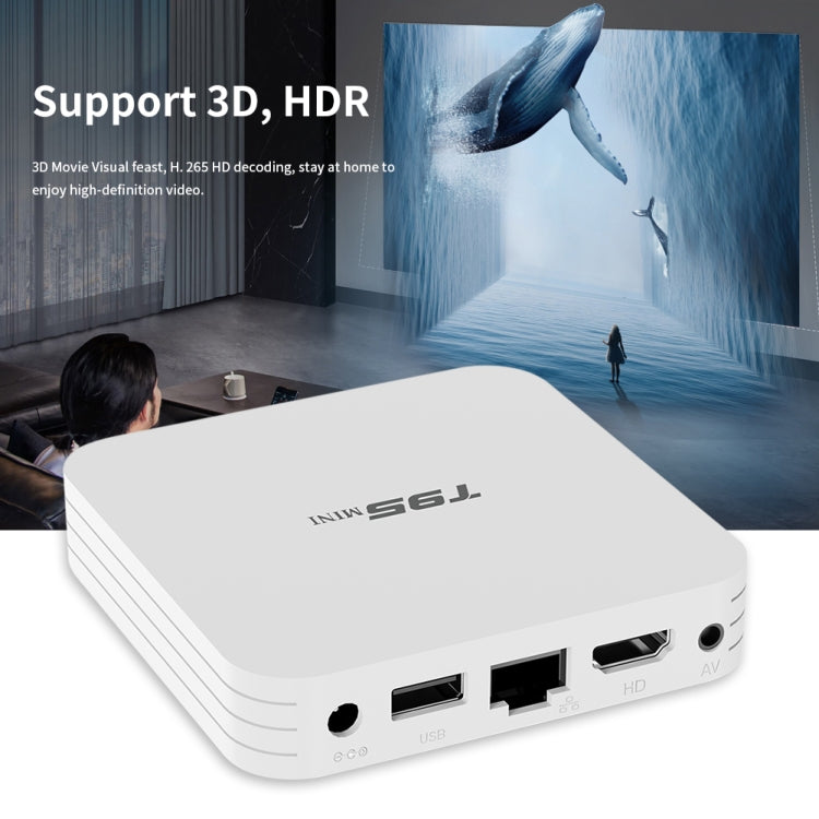 T95MINI 4K HD Network TV Set Top Box, Android 10.0, Allwinner H313 Quad Core 64-bit Cortex-A53, 1GB + 8GB, Support 2.4G WiFi, HDMI, AV, LAN, USB 2.0, UK Plug - Allwinner H3 by PMC Jewellery | Online Shopping South Africa | PMC Jewellery | Buy Now Pay Later Mobicred