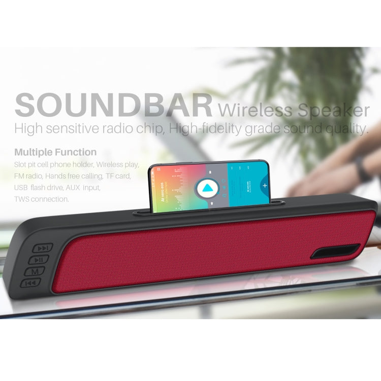 NewRixing NR-7018 Outdoor Portable Bluetooth Speaker with Phone Holder, Support Hands-free Call / TF Card / FM / U Disk(Green) - Desktop Speaker by NewRixing | Online Shopping South Africa | PMC Jewellery | Buy Now Pay Later Mobicred